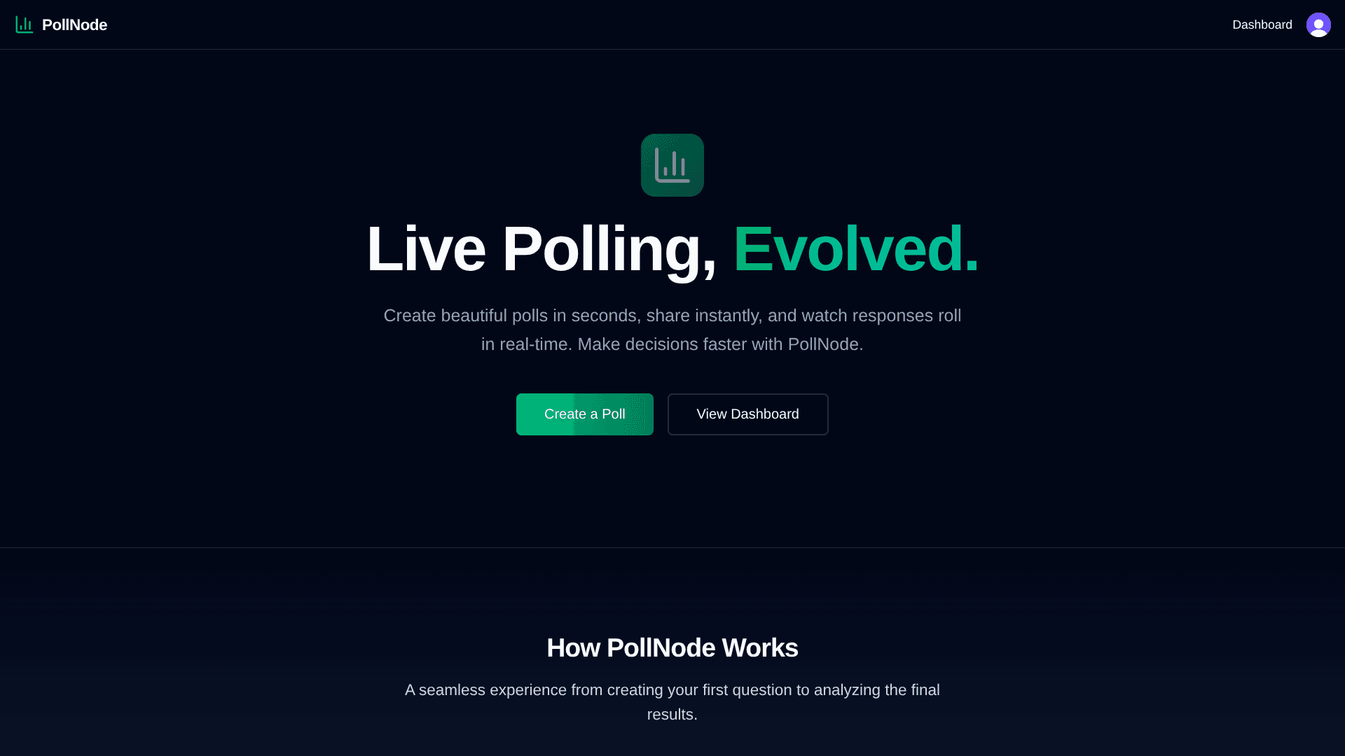 The PollNode homepage